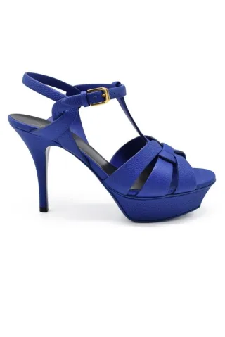 Saint Laurent Tribute Sandalen Blau