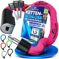 Nextcover Kettenschloss NEXTCOVER® Fahrradschloss LockOne mit Zahlencode oder Schlüssel