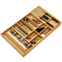 SO-TECH® Besteckeinsatz Orga-Box-1 BAMBUS Besteckeinsatz für Schubkästen mit 500 mm, 10 Fächer, für Blum Tandembox / Antaro Schublade 90cm Schrankbreite