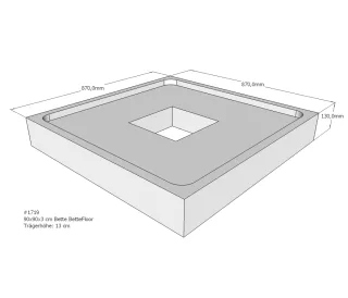 Neuesbad Wannenträger für Bette Floor 900x900 SD22817