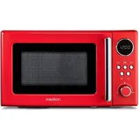Medion® Mikrowelle MD15000, Mikrowelle, 20 l, 800 Watt, 5 Mikrowellenstufen, Digitale Anzeige, Auftaufunktion, rot