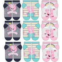Peppa Pig Feinsocken 6x PEPPA WUTZ Kindersocken Jungen + Mädchen Sneaker Socken (6 er Pack)