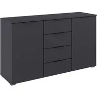 OTTO home Kombikommode Sideboard Schubladenkommode AGORDO mit Dekor- oder Hochglanzfront (in zwei Griff-Farben, Breite 120 cm), vier große Schubladen, mit insgesamt 4 Einlegeböden MADE IN GERMANY