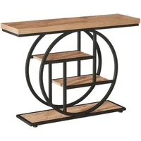 Celya Konsolentisch industrieller Sofatisch mit 4 Ablageflächen (für Wohnzimmer 105x30x80cm)