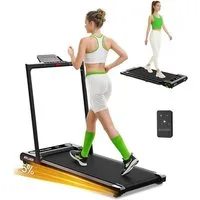 Akluer Laufband mit klappbarem Griff, LED-Bildschirm und Fernbedienung, 1 bis 12 km/h, 150 kg Tragkraft, rutschfestes Band