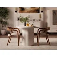 Compleo Esstisch rund, ausziehbar 100-188 cm, Küchentisch Beige oder Eiche cremona, MADE IN EU, Esszimmer modern ZANTO