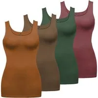 ALPIDEX Achseltop Damen Tops 4er Set Basic Tank Top
