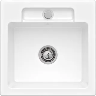 Villeroy & Boch Einbauspüle Siluet 50 S flat 470x470mm Exc-Garn. TitanCeram Snow White cplus, 33452F 33452FKG