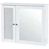 en.casa Badezimmerspiegelschrank »Karlsøy« Hängeschrank 50x60x15 cm Weiß