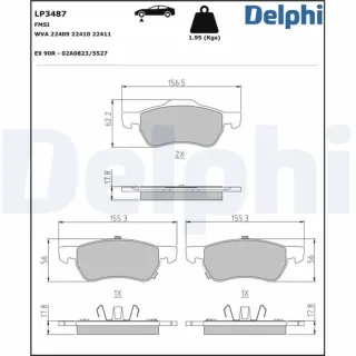 Delphi Bremsbel?ge vorne MG Mg