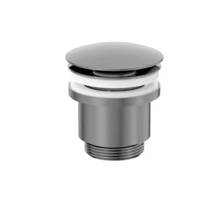 Herzbach LIVING PUSH Ablaufventil mit/ohne 11.462500.1.06 Staufunktion rund Grau matt