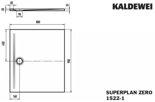 Kaldewei Duschwanne SUPERPLAN ZERO Mod.1522-1, 800 x 900, alpinweiß matt 352200010711