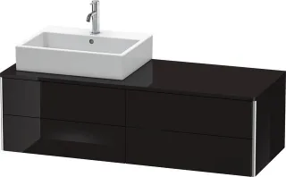 Duravit XSquare Konsolenwaschtischunterbau wandhängend Schwarz Hochglanz 1400x548x400 mm - XS4913L40 XS4913L4040