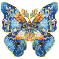Rowood Konturenpuzzle 2D-Holz-Puzzle Schmetterling / Morpho Helena, 200 Puzzleteile