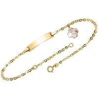 JEWLIX Goldarmband ID Armband 14K Gold mit Kleeblatt von JEWLIX