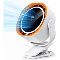LaCute Akku-Ventilator Tragbarer USB-C Campingventilator mit Akku, 120 Stufen, leise & stark, Clip-Ventilator mit 120 Stufen & Digitalanzeige