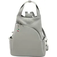 FLORENCE Cityrucksack Florence Rucksack Damen Echtleder, Damen Leder Cityrucksack, hellgrau ca. 27cm