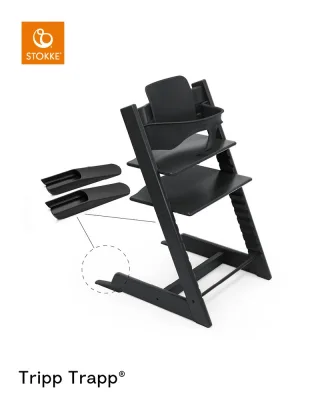 Stokke Hochstuhl Tripp Trapp Buche Black inkl. Baby Set²