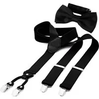 DonDon Hosenträger 3,5 cm breit (2er Set, 2-St., Hosenträger mit farblich passender Fliege) 2er Set, Hosenträger Y-Form, farblich passende Fliege