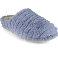 Fluffys Veluna Damen Pantoffeln, iceblau, warm, weich Hausschuh
