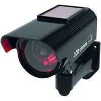 BASI Überwachungskamera Attrappe Dummy Kamera (Spar-Set, 1-tlg., solarbetrieben, LED-Licht, Innen-/Außenbereich, Wandhalterung, 1 Stück)