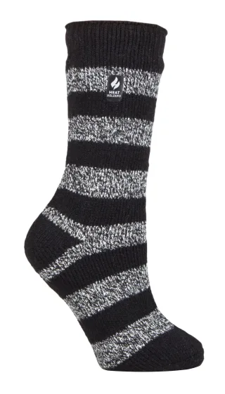 Wärmehalter - Damen Thermosocken für den Winter | Outdoor & Indoor Socken | Kuschelig & Flauschig | Geschenke für Frauen - Schwarz / Weiß (Tuscuny)