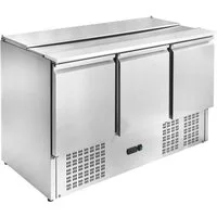GastroHero Dönergrill Saladette - 3 Türen - 368 Liter - Klappdeckel - Kunststoffschneidebret, 435 W