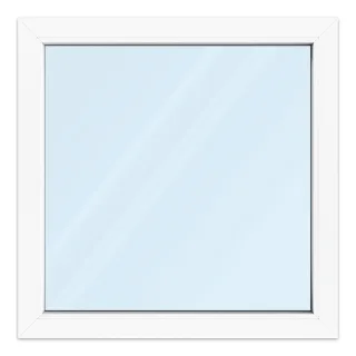 Fenster 90x90 cm, Kunststoff Profil aluplast IDEAL® 4000, Weiß, 900x900 mm, einteilig festverglast, 2-fach Verglasung, individuell konfigurieren