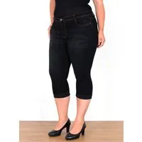 ESRA Caprijeans Capri Jeans Damen High Waist 3/4 Hose Stretch kurze Jeans Damen Sommer Damen Capri Jeans Stretch Jeans High Waist Damen 3/4 Jeans Kurz Damen