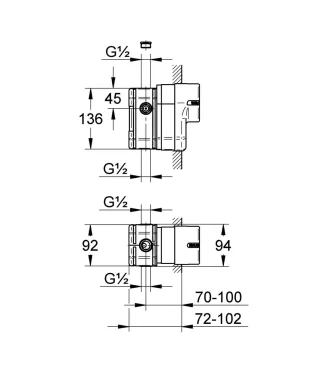 EICHELBERG UP-Verlängerungs-Set 440403 1/2'' für UP-Einhandmischer Wanne/Brause 44040300