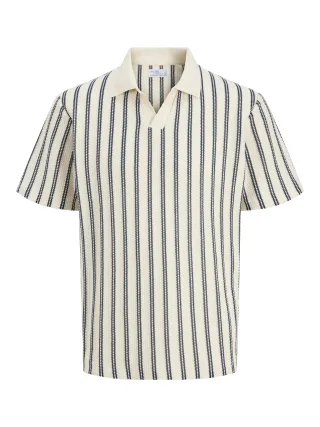 JACK&JONES - JPRBLUHARRY SS SPLIT NECK POLO SN Cloud Dancer - Gr. - L