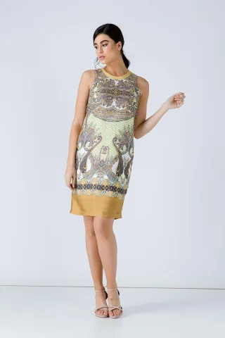 Ärmelloses Paisley-Kleid