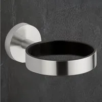 Bürstenking Haartrocknerhalter Bürstenking Föhnhalter Ø 86 mm Edelstahl matt, Wandmontage, Serie 190, (Set)