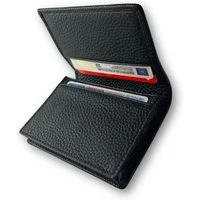 Fomax Kartenetui für EC-Karten oder Visitenkarten, 100% Echtleder, schlichtes Design, für bis zu 20 EC-Karten, Visitenkarten oder Geldscheine