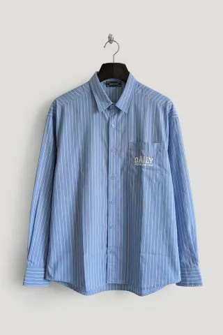 Gestreiftes Langarmshirt für Herren mit Stickerei