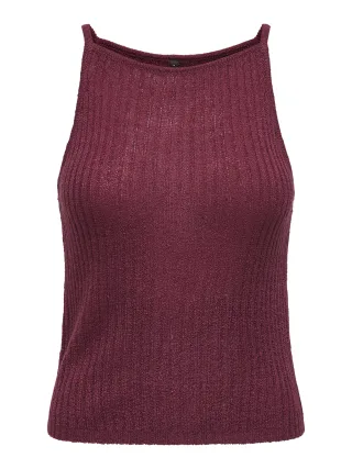 ONLY - ONLMIAMI SL STRAP TOP CC KNT Ruby Wine - Gr. - L