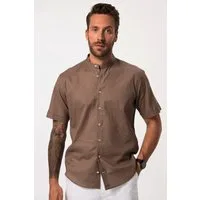 JP1880 Kurzarmhemd Hemd Halbarm Leinenmix Stehkragen Modern Fit