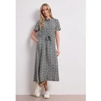 STREET ONE Midikleid Sommerkleid mit Zick-Zack-Muster