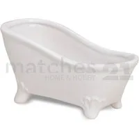 matches21 HOME & HOBBY Dekotablett Hübsche Keramik Seifenschale in Badewannen-Form 16 x 7 cm (1 St), Keramik-Schale als Seifen Deko-Schale für Badezimmer Gäste-WC