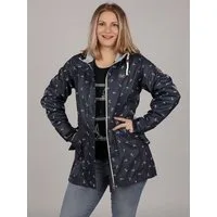 Dry Fashion Regenjacke Cuxhaven Damen Regenmantel Anker-Print - Jacke Wasserdicht Winddicht Verschweißte Nähte, Verstellbare Kapuze, 2-Wege-Reißverschluss