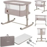 lionelo Baby-Reisebett AURORA, 3-in-1: Beistellbett, Babywiege, freistehendes Babybett