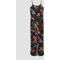 s.Oliver Jumpsuit Overall Gemusterter Jumpsuit aus satinierter Viskose mit Bindegürtel