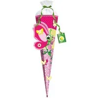 Roth Schultüte 3D Basteltüte Schmetterling Lilly, 80 cm, eckig, mit weißem Filzverschluss, Zuckertüte für Schulanfang
