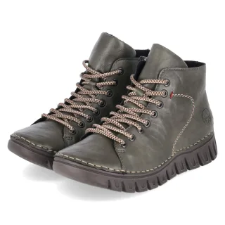 Rieker Schnürstiefel  Grün - Gr. 37 -  Textil