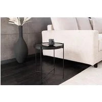 riess-ambiente Beistelltisch ELEGANCE 45cm anthrazit / schwarz - Glas, Metallgestell, rund, modern (Einzelartikel, 1-St), Filigraner Couchtisch- ideal f. Gästezimmer, Wohnzimmer & Wohnbereiche
