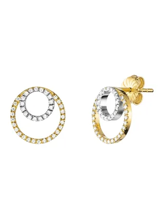 Julie Julsen Ohrstecker 925/- Sterling Silber rhodiniert/vergoldet rund 80 Zirkonia