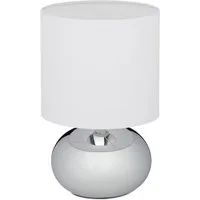 relaxdays Nachttischlampe Touch, silber