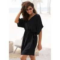 s.Oliver Longtunika aus gekreppter Viskose, kurzes Strandkleid, Blusenkleid, taillierbar