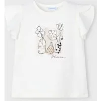 Mayoral Print-Shirt Mädchen Kurzarmshirt mit Pailletten (300490)