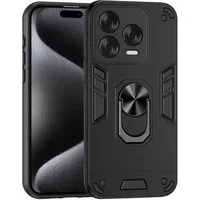 Wigento Handyhülle Für ZTE Blade V70 Vita Armor Magnet Ring Schutz Handy Hülle Schwarz, Stoßfeste Hülle mit 360-Grad-Ringhalter